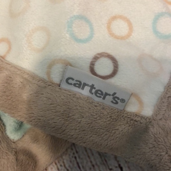 Carter’s Teddy Bear Baby Lovey Security Blanket Mint Green Circles - Picture 3 of 9